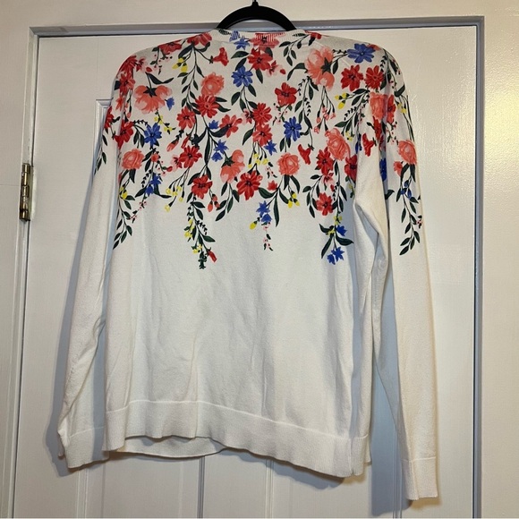 #94 KAREN SCOTT FLORAL PRINTED SWEATER CARDIGAN LARGE - Picture 2 of 6